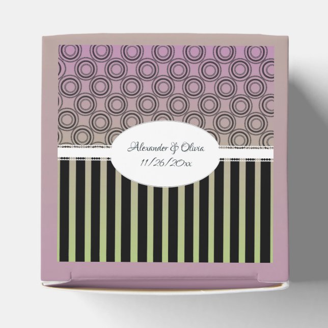 Posh Pink and Green Wedding Favour Box (Top)