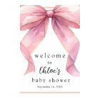 Posh Pink Coquette Bow Baby Shower Welcome