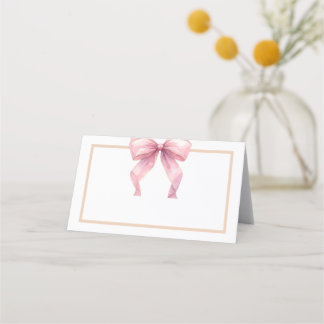 Posh Pink Coquette Bow Food Label or Place Card