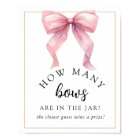 Posh Pink How Many Bows Baby Shower Game