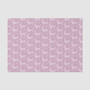 Posh Pink Purple Poodle Dogs Pattern Tissue Paper