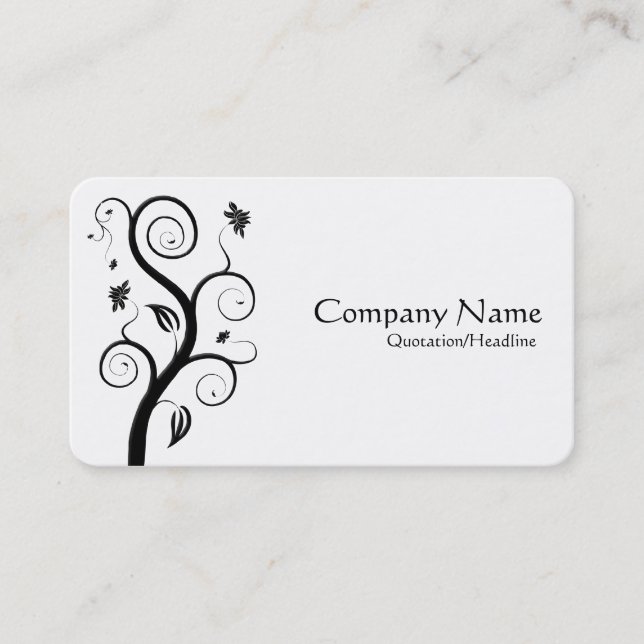 Posh Plant - Black on White Business Card (Front)