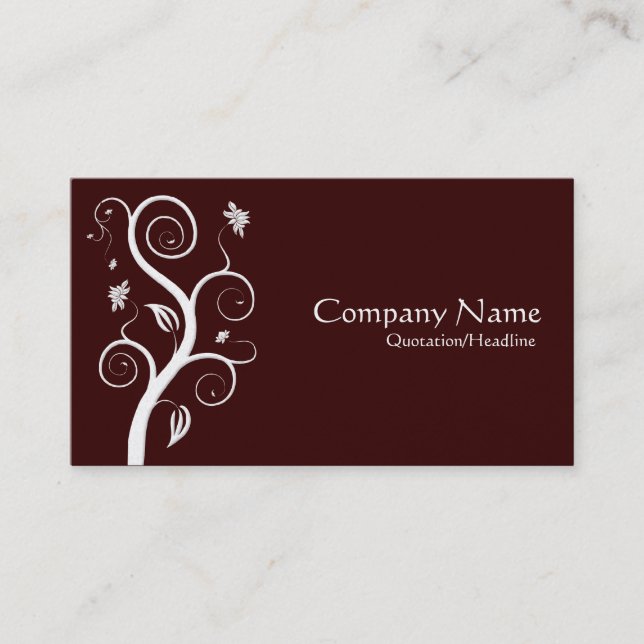 Posh Plant - White on Dark Brown 330000 (Gold) Business Card (Front)