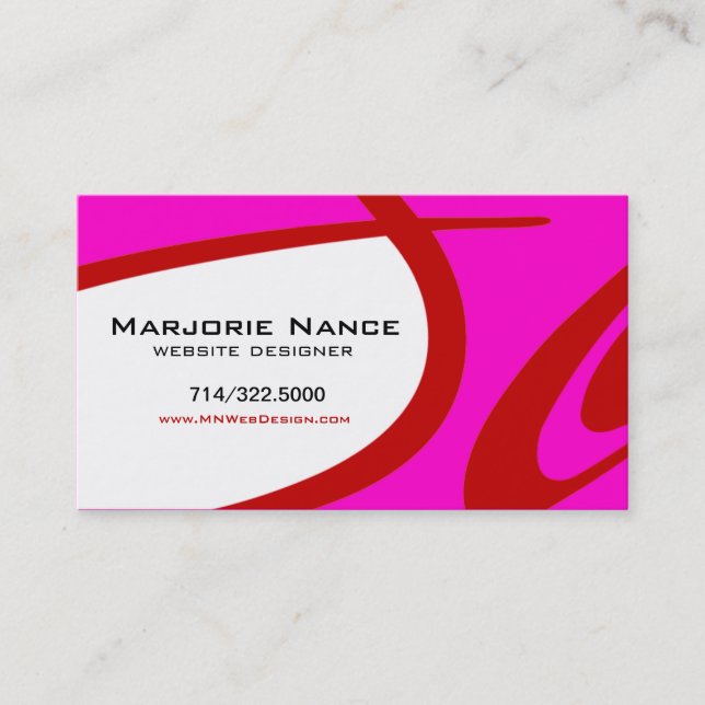 Posh Popp - Website Designer Business Card (Front)
