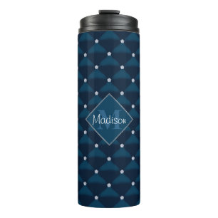 Posh Quilted Navy & Bling Thermal Tumbler