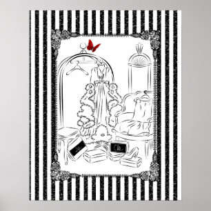 Posh Wardrobe Striped Room Poster