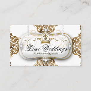Posh Wedding Elegant Crown Gold White Enclosure Card