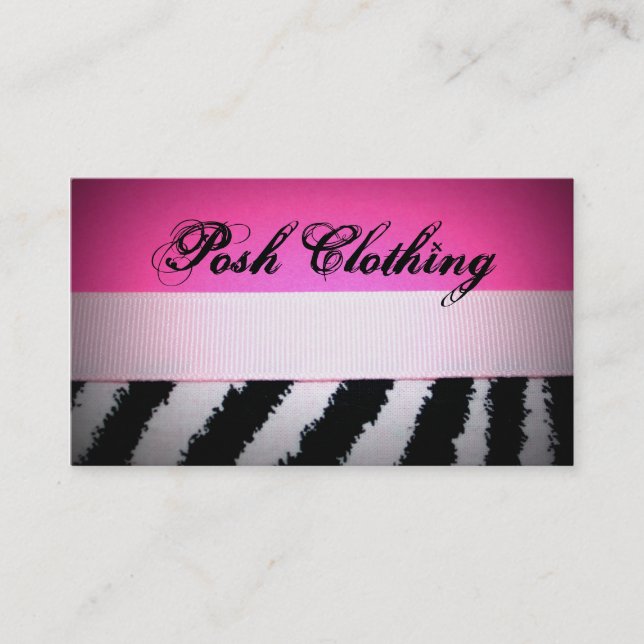 Posh Zebra Business Cards (Front)