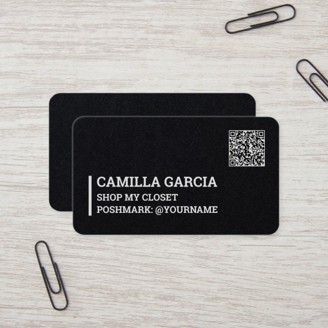 Poshmark Custom QR Business Card (Front/Back In Situ)