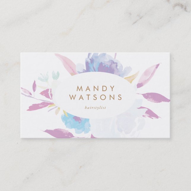Posie Pastel Floral Business Card (Front)