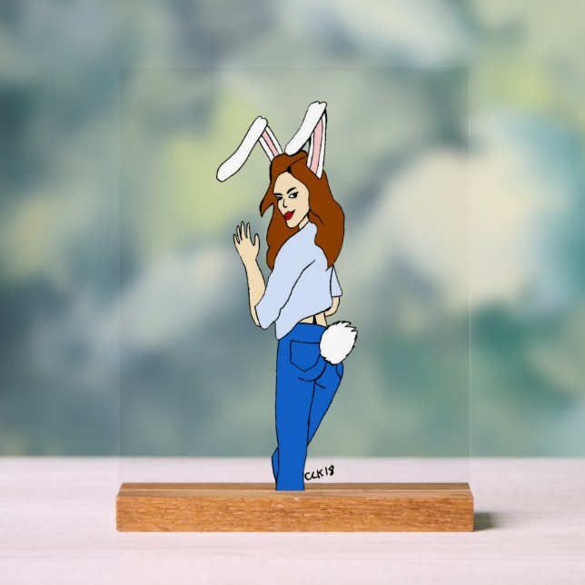 posing bunnygirl acrylic sign (Neutral)