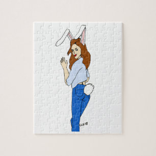 posing bunnygirl jigsaw puzzle