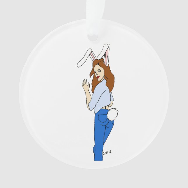 posing bunnygirl ornament (Front)