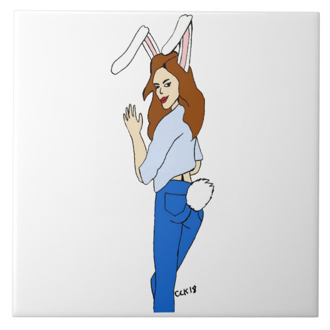 posing bunnygirl tile (Front)