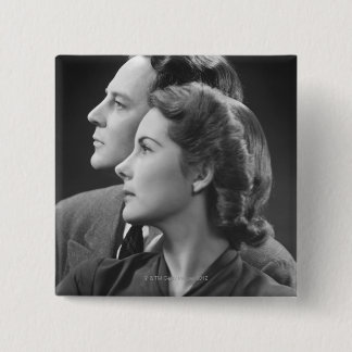 Posing Couple 15 Cm Square Badge