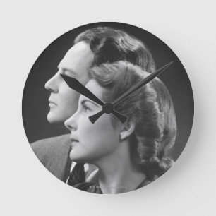 Posing Couple Round Clock