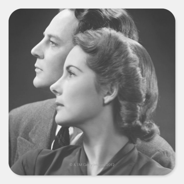 Posing Couple Square Sticker (Front)