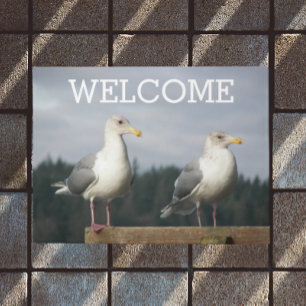 Posing Seagulls Photo Doormat
