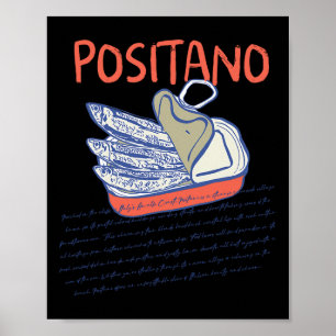 Positano Amalfi Coast Vintage Aesthetic Vacation T Poster