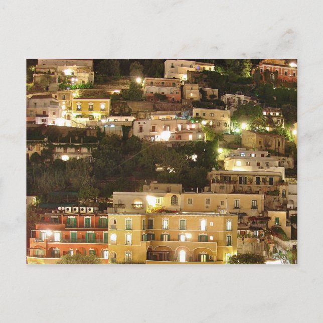 Positano at Night - Hillside Homes Postcard (Front)
