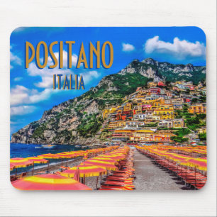 Positano Beach Italy Cliff Homes Amalfi Travel Mouse Mat