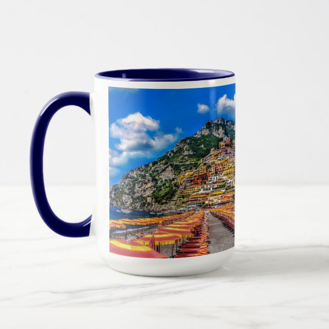 Positano Beach Italy Cliff Homes Amalfi Travel Mug (Left)