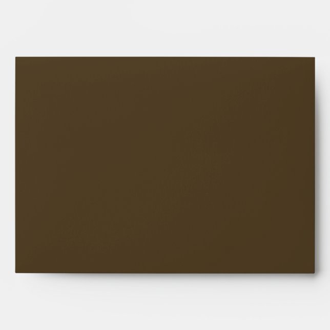 Positano Deep Brown Ivory Wedding Return Address Envelope (Front)