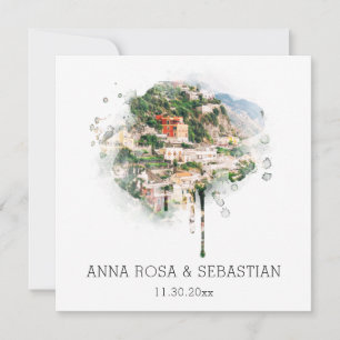 *~* POSITANO Italian AR20 RSVP QR Wedding Invitation