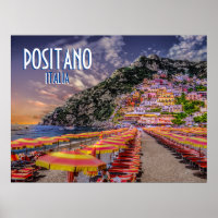 Positano Italy Amalfi Coast Sunset Travel