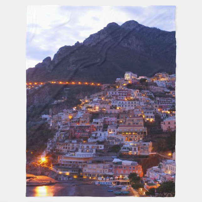 Positano Italy Fleece Blanket (Front)