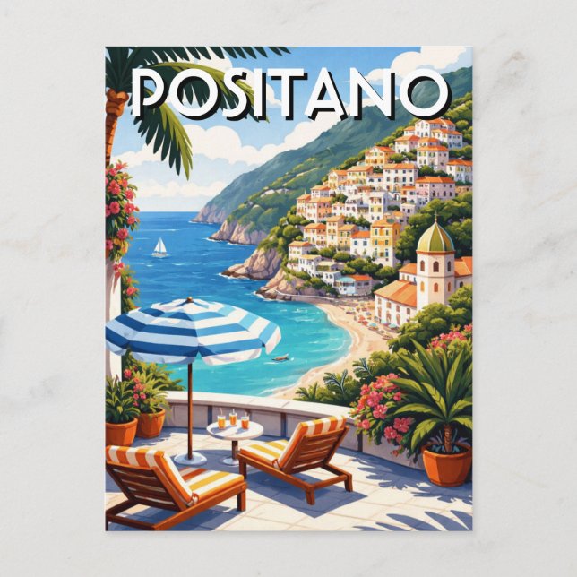 Positano Italy Postcard (Front)