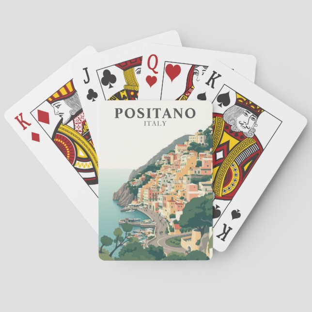 Positano, Italy Town Vintage  Playing Cards (Back)