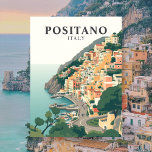 Positano, Italy Town Vintage  Postcard<br><div class="desc">Delve into the stunning beauty of Positano, Italy, with this vintage postcard that highlights the town's vibrant, terraced buildings nestled against dramatic cliffs, overlooking the enchanting Mediterranean Sea. Famous for its breathtaking scenery, delicious cuisine, and charming atmosphere, Positano is a jewel of the Amalfi Coast. This retro-style postcard captures the...</div>