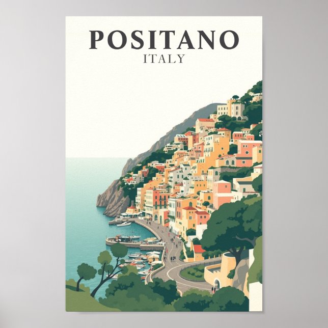 Positano, Italy Town Vintage  Poster (Front)