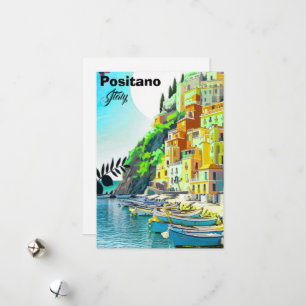 Positano Italy Travel Postcard, Positano Travel Po Holiday Card