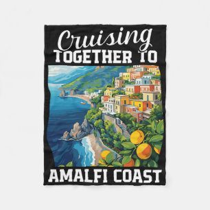 Positano Italy Vacation Cruising Amalfi Coast Vaca Fleece Blanket
