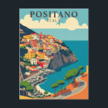 Positano, Italy Vintage Coastal  Postcard<br><div class="desc">Escape to the sun-drenched shores of Positano, Italy, with this vintage postcard that showcases the town’s iconic pastel-coloured houses cascading down the cliffs to meet the sparkling Tyrrhenian Sea. Situated along the famous Amalfi Coast, Positano is renowned for its breathtaking views, romantic charm, and delightful Italian hospitality. This retro-style postcard...</div>