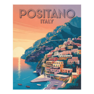 Positano Italy Vintage Travel Photo Print
