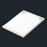 Positano Lemon Pink Floral Personalized With Name  Notepad<br><div class="desc">Elegant notepad that you can personalize with your own text including a name. The design features a simple cobalt blue border with watercolor lemon images. You can change the color of the border by changing the color of the rectangle border. To make these advanced edits, "click / tap to personalize...</div>