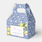 Positano Lemons Cobalt Blue White Pattern Wedding