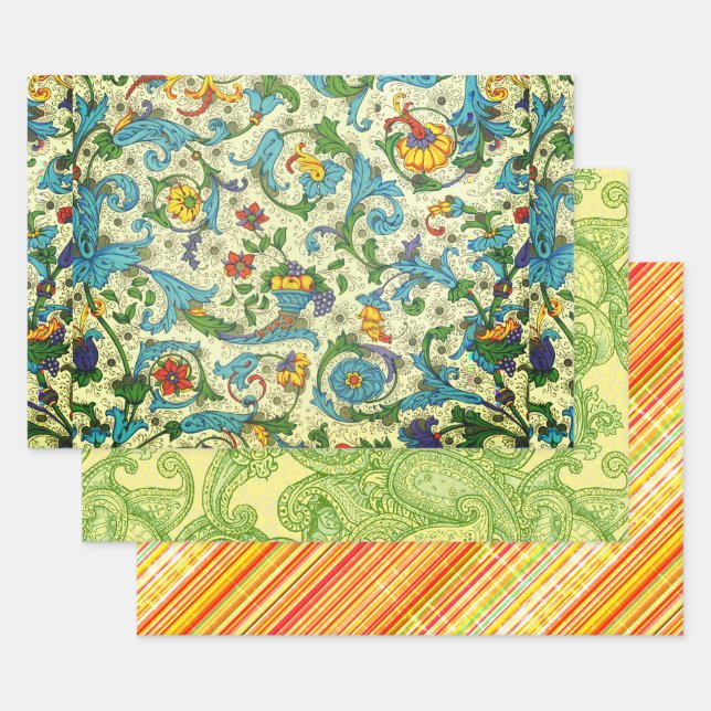 Positano Melange Figeroa Pattern sampler Wrapping Paper Sheet (Set)