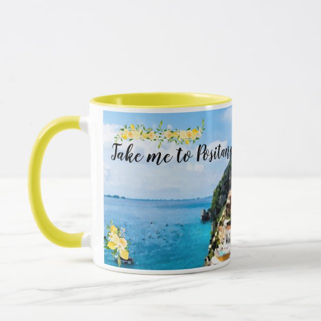 Positano Mug Amalfi Coast Italy Lemons (Left)