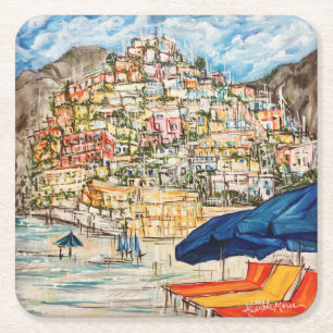 Positano Square Paper Coaster