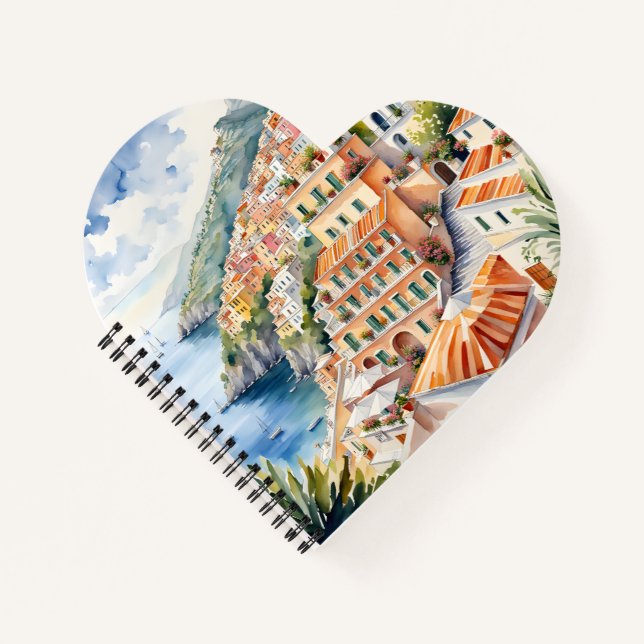 Positano: Watercolor Charm Italy's Amalfi Coast Notebook (Front)