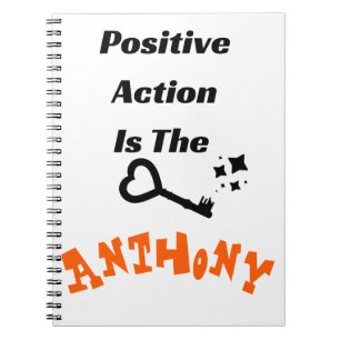 "Positive Action Is The Key" Personalised Note Notebook