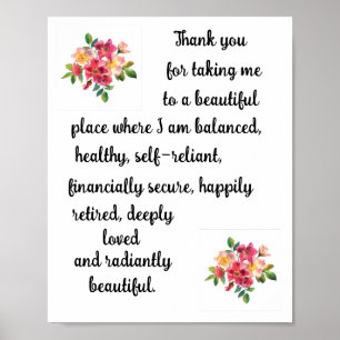 Positive Affirmation - A Beautiful Place Poster