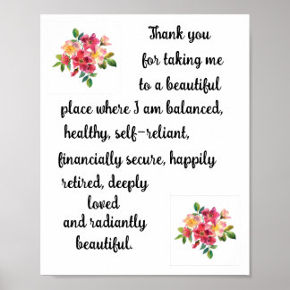 Positive Affirmation - A Beautiful Place Poster
