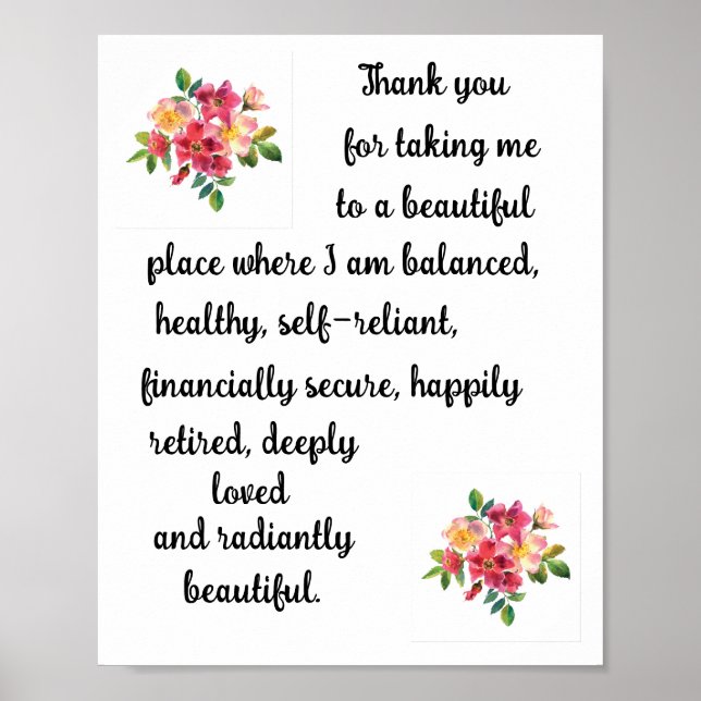 Positive Affirmation - A Beautiful Place Poster (Front)