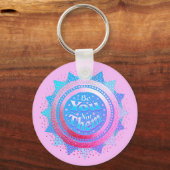 Positive Affirmation Be You Not Them Pink & Blue  Key Ring (Front)