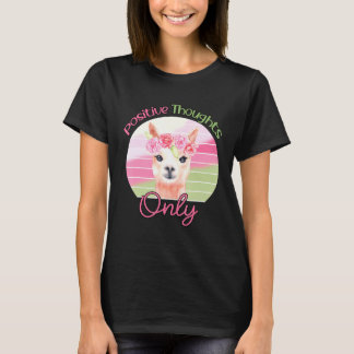 Positive Affirmation Bohemian Llama Positive Thoug T-Shirt
